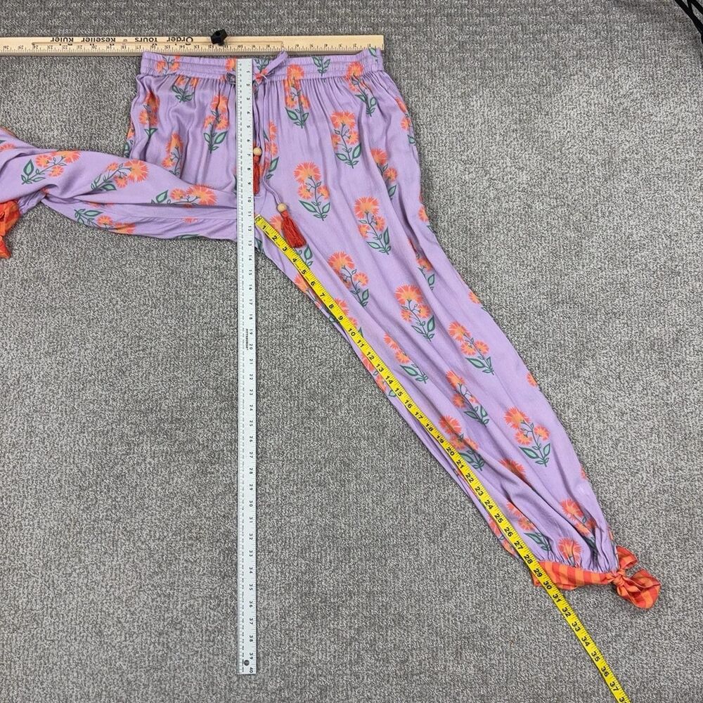 World Market Pants Womens L/XL Purple Floral Harem Boho Beach Travel Hippie - Picture 4 of 8